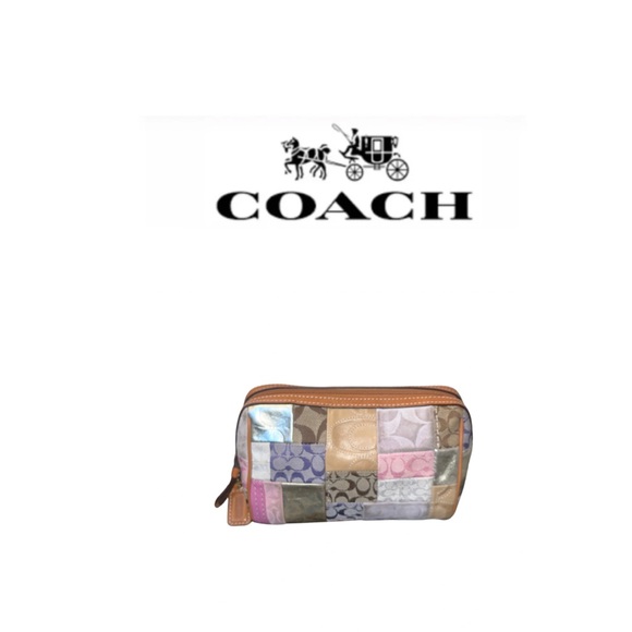 Coach Handbags - Coach Signature Patchwork Cosmetic Bag/Pouch